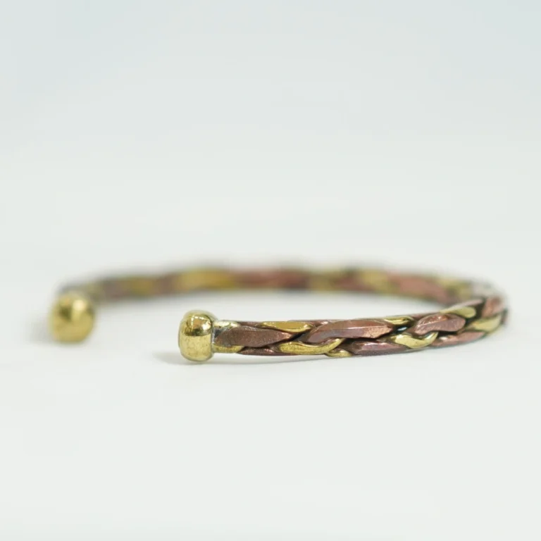 Handcrafted Mixed Metal Braided Cuff Bracelet – Silver Tones