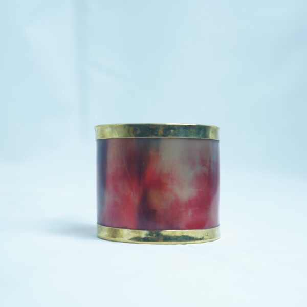 Vintage Red Horn & Brass Cuff Bracelet – Handmade Tuareg Style