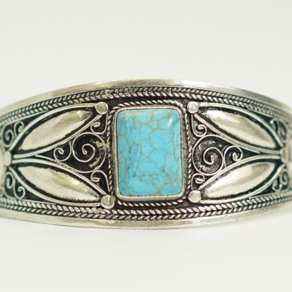 Handcrafted Moroccan Turquoise Ring – Bold Heritage in Sterling Silver