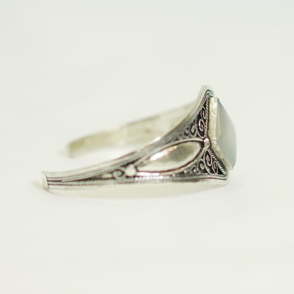 Handcrafted Moroccan Cuff Bracelet – Sterling Elegance with Heritage Spirit