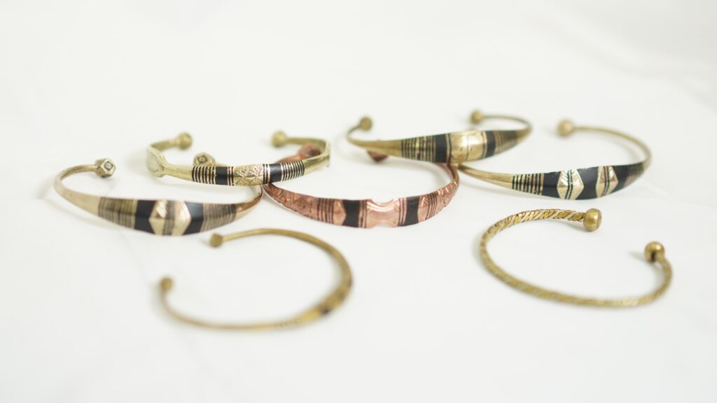 Handcrafted Tuareg Brass & Copper Cuff Bracelets – Tribal Berber Jewelry Set