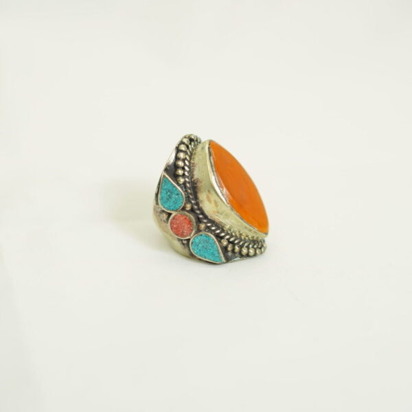 Berber Spirit Ring with Carnelian and Turquoise – Heritage in Color