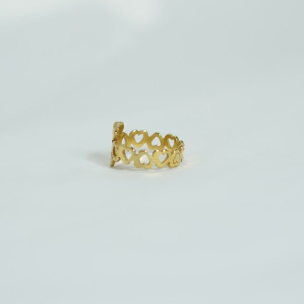 Adjustable Gold Bear Ring – Cute Teddy Design with Heart Cutouts
