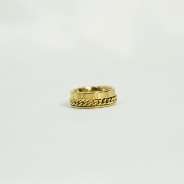 Men’s Roman Numeral Spinner Ring – Stainless Steel Chain Band