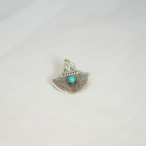 Handcrafted Moroccan Berber Pendant with Sky Blue Stone