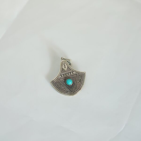 Handcrafted Moroccan Berber Pendant with Sky Blue Stone