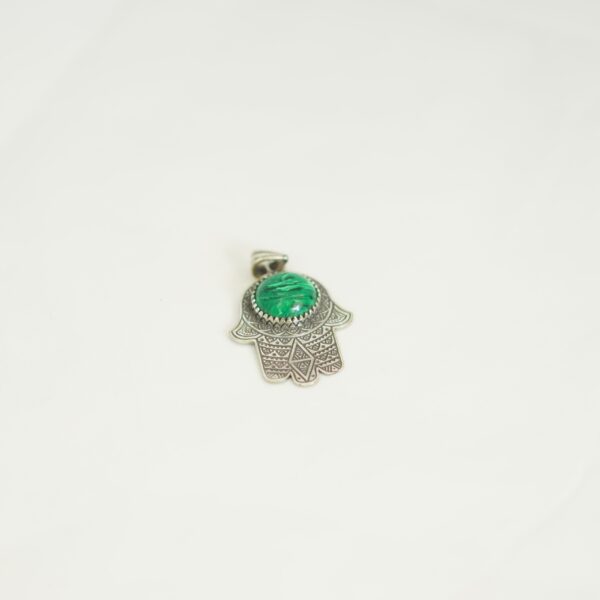 Handmade Moroccan Hamsa Hand Pendant - Bronz
