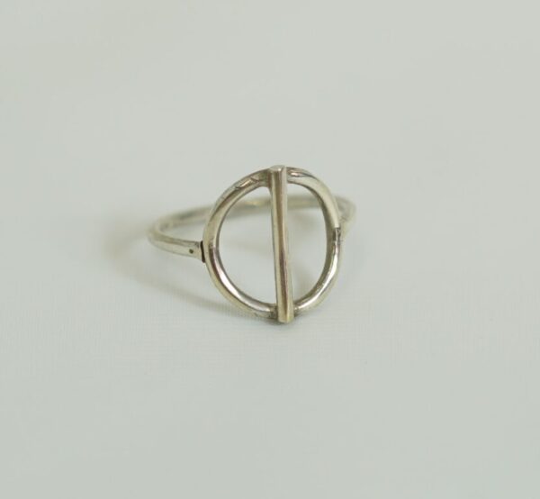 Minimalist Silver Ring – Handmade Geometric Circle Bar Ring