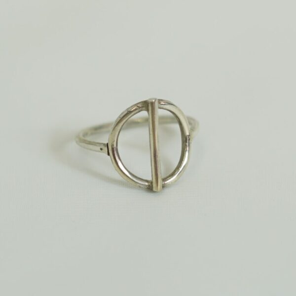 Minimalist Silver Ring – Handmade Geometric Circle Bar Ring