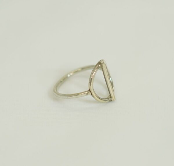 Minimalist Silver Ring – Handmade Geometric Circle Bar Ring
