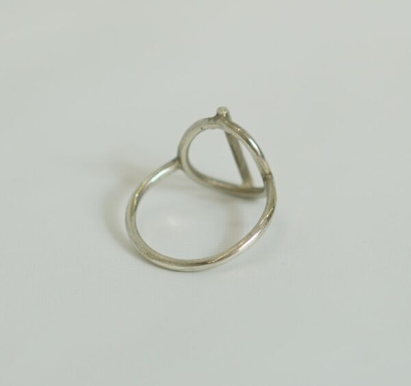 Minimalist Silver Ring – Handmade Geometric Circle Bar Ring