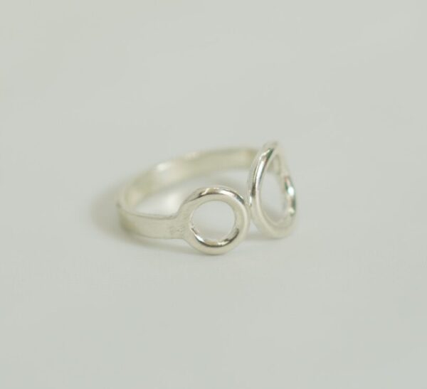 Minimalist Open Circle Sterling Silver Ring – Handmade Adjustable Design
