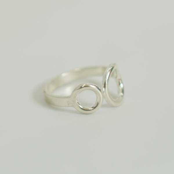 Minimalist Open Circle Sterling Silver Ring – Handmade Adjustable Design