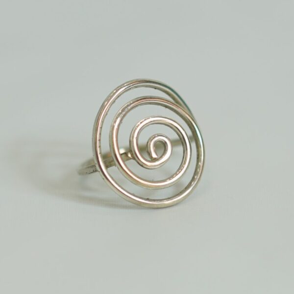 Handcrafted Spiral Sterling Silver Ring – Minimalist Tribal Design