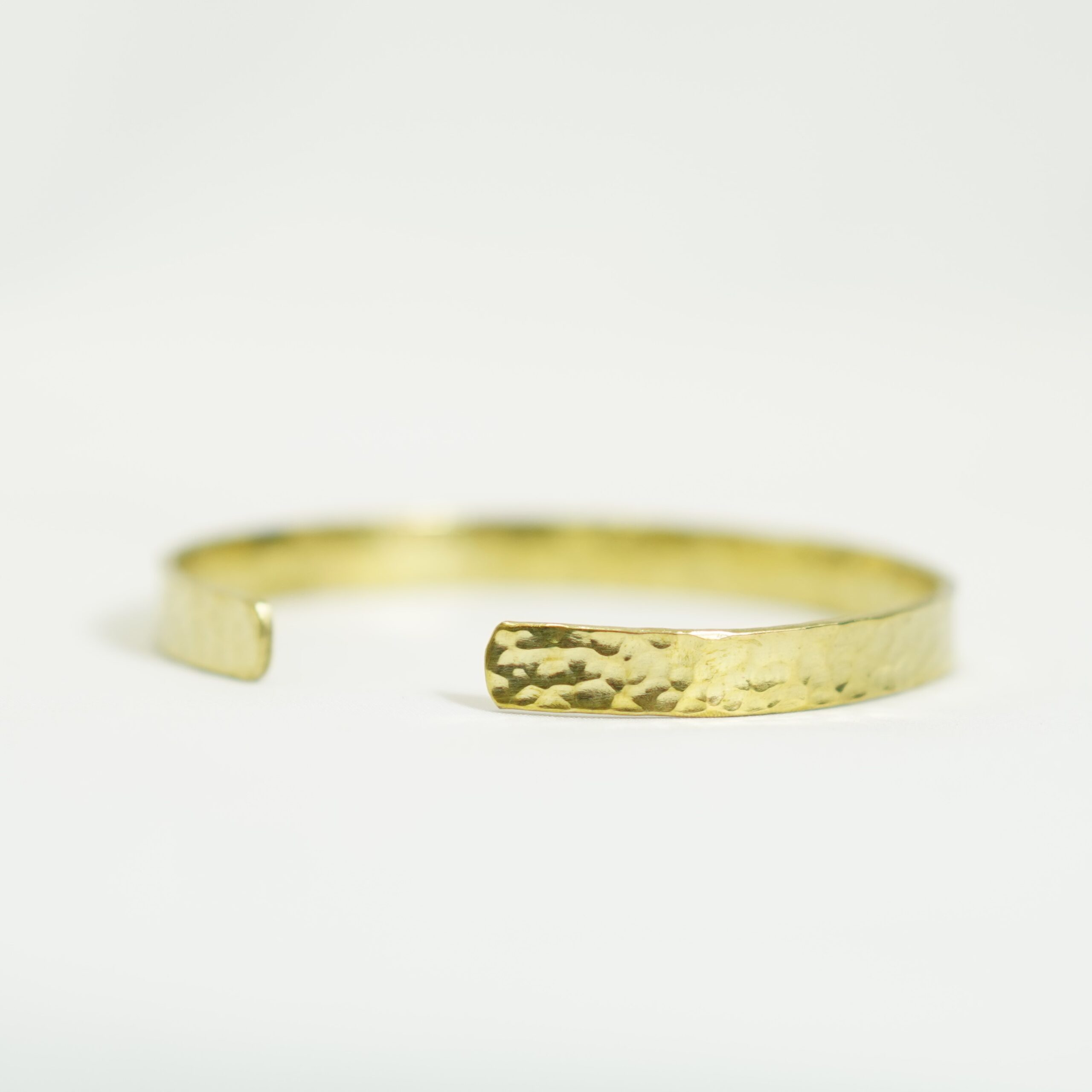 Hammered Brass Cuff Bracelet – Minimalist Open Bangle for Men & Women